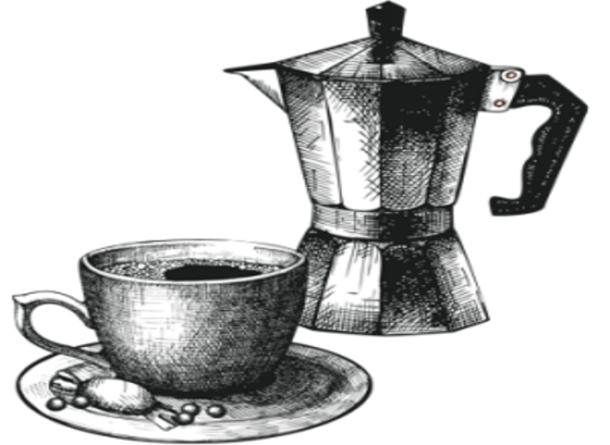 Vintage-Foto: Frau mit Kaffee und Softeis